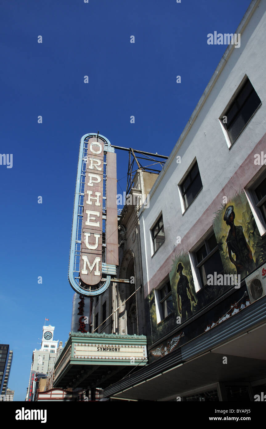 The Orpheum Theatre on Granville Street  in Vancouver Canada Stock Photo