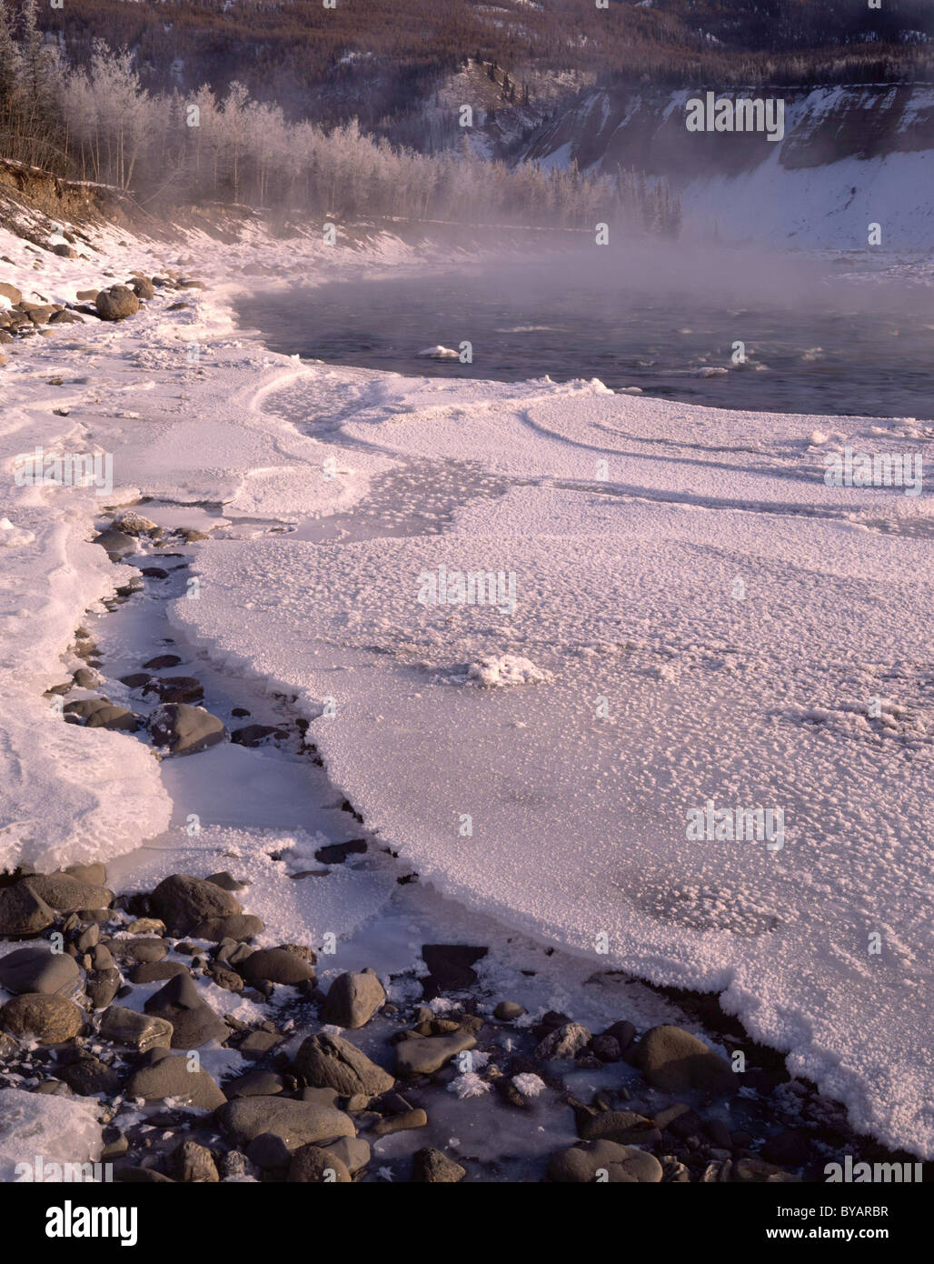 Sunrise, Winter, Nenana River, Denali National Park, Alaska Stock Photo Alamy