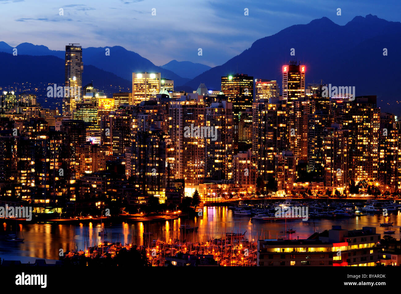 Vancouver, Canada at night Stock Photo