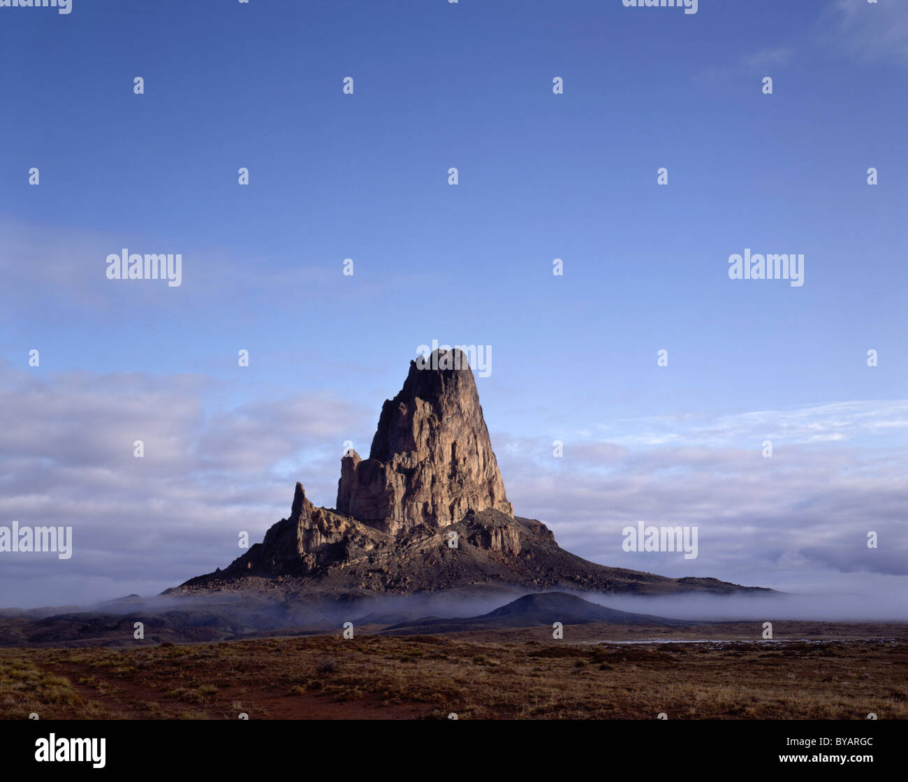 Sunset, Rock Spire, Navajo Reservation, Northern Arizona Stock Photo 