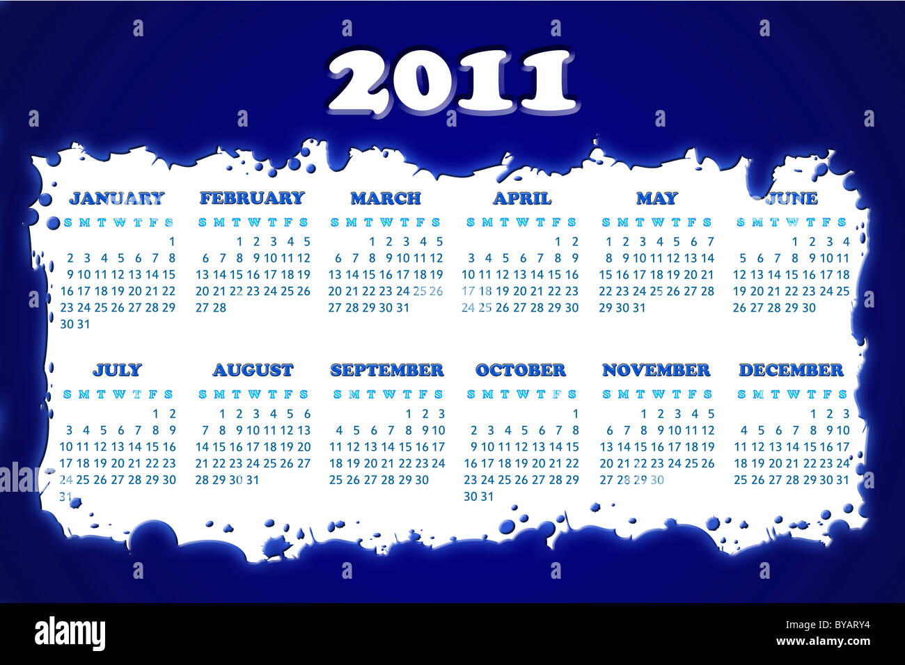 12 months calendar 2011 hi-res stock photography and images - Alamy
