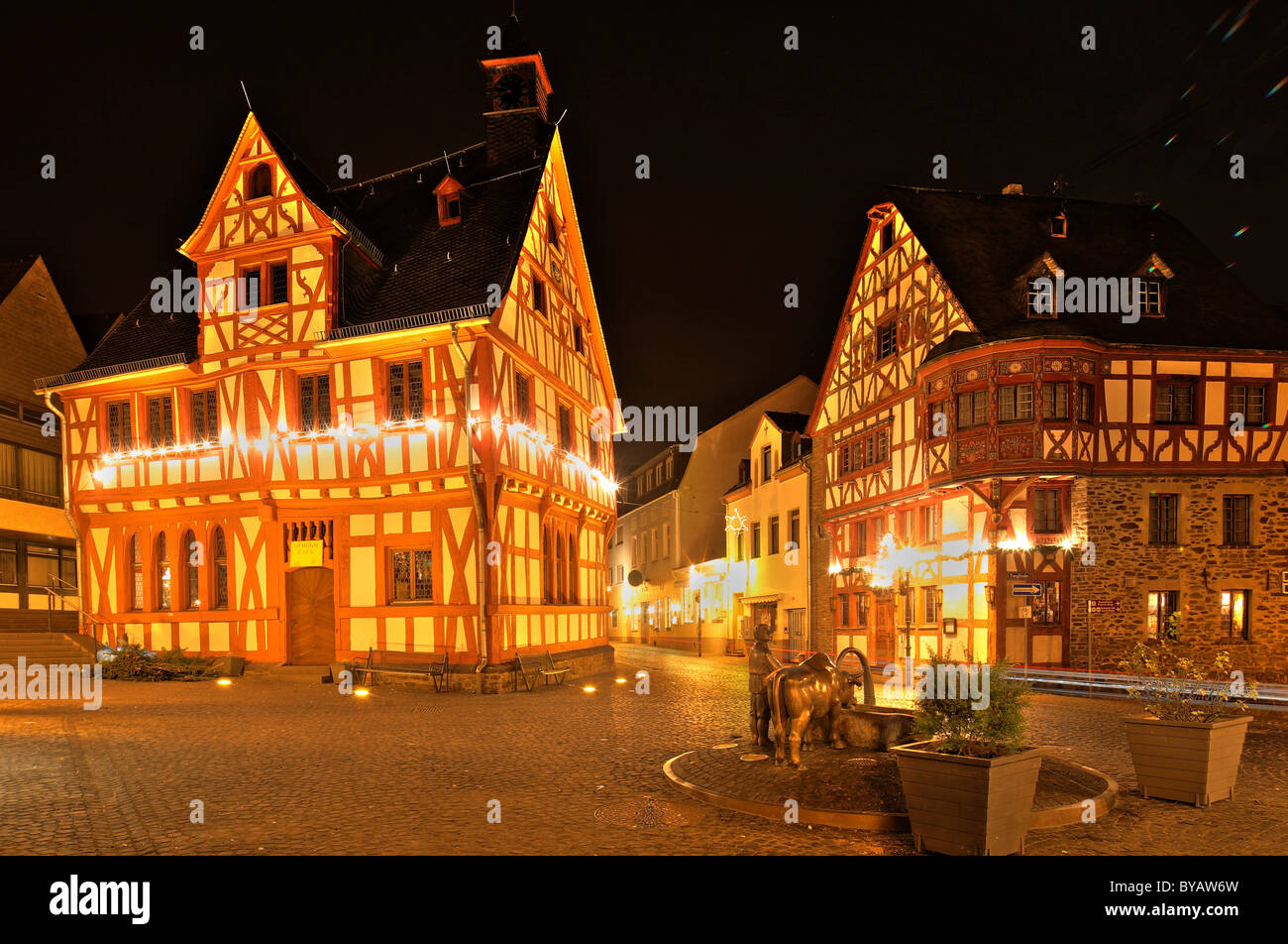 Old Town Hall, Rhens, Rhineland-Palatinate, Germany, Europe Stock Photo