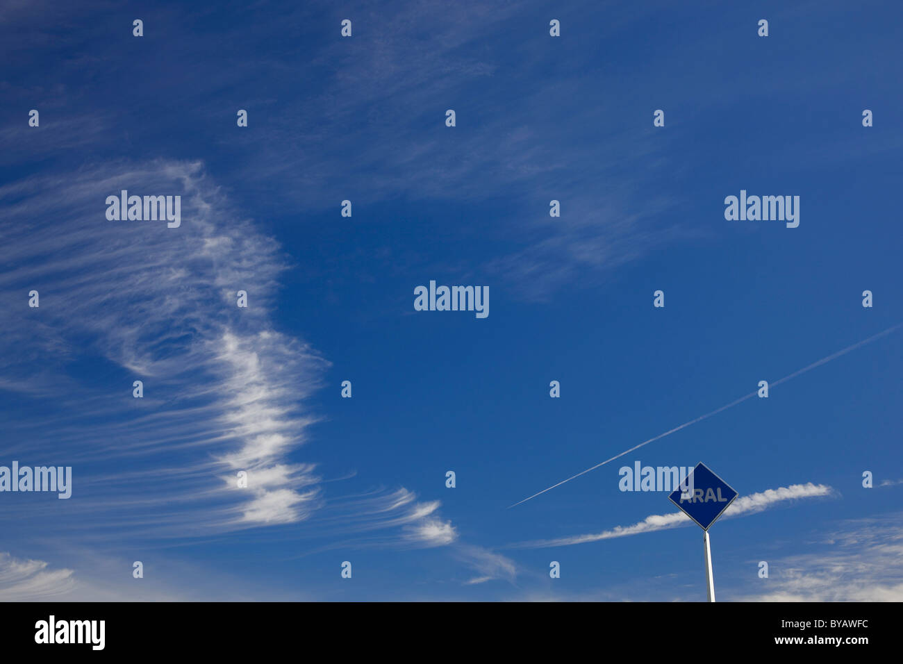 Aral sign, clouds, sky Stock Photo - Alamy