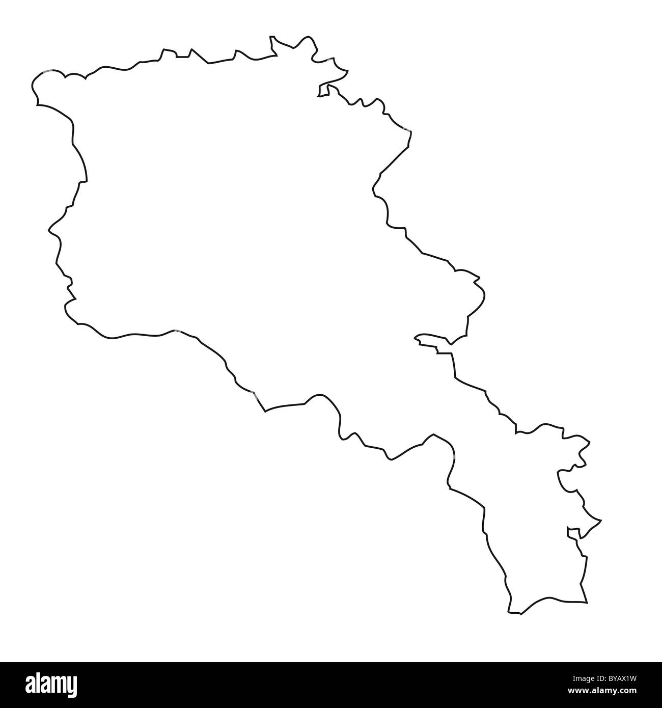 Outline, map of Armenia Stock Photo
