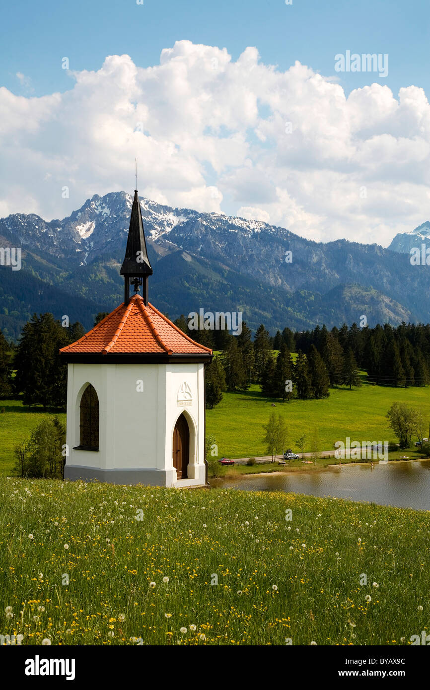 Chapel near Hergatsried, Buching, Hergatsried, Allgaeu region, Bavaria, Germany, Europe Stock Photo
