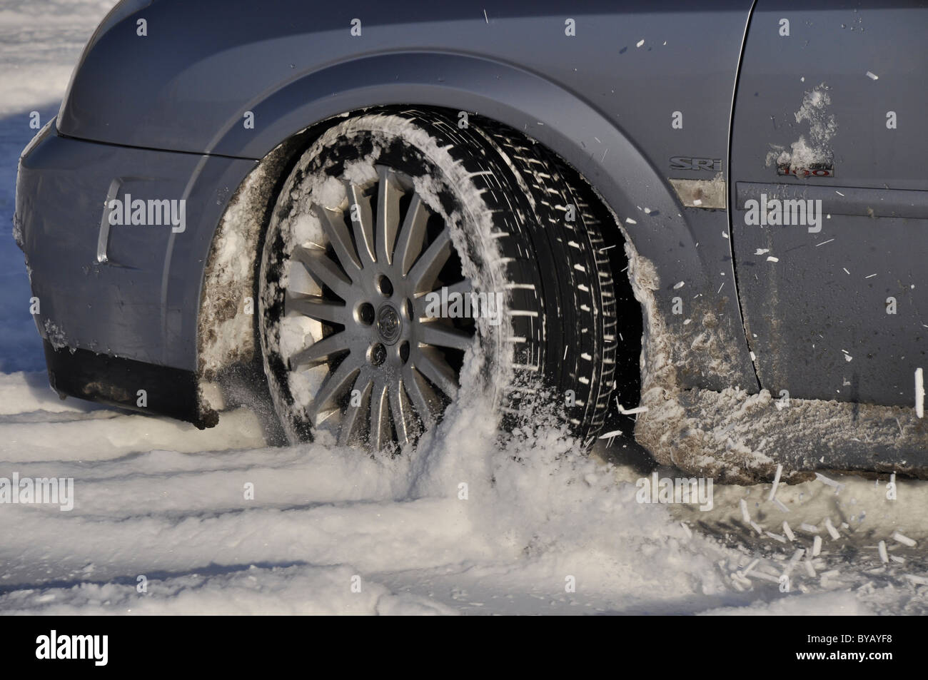 Car Skidding In Snow