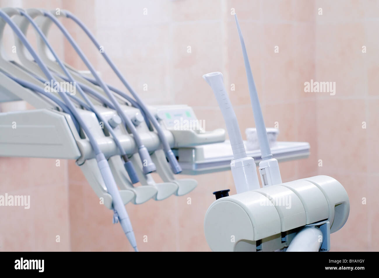 Dental chair equipment Stock Photo Alamy