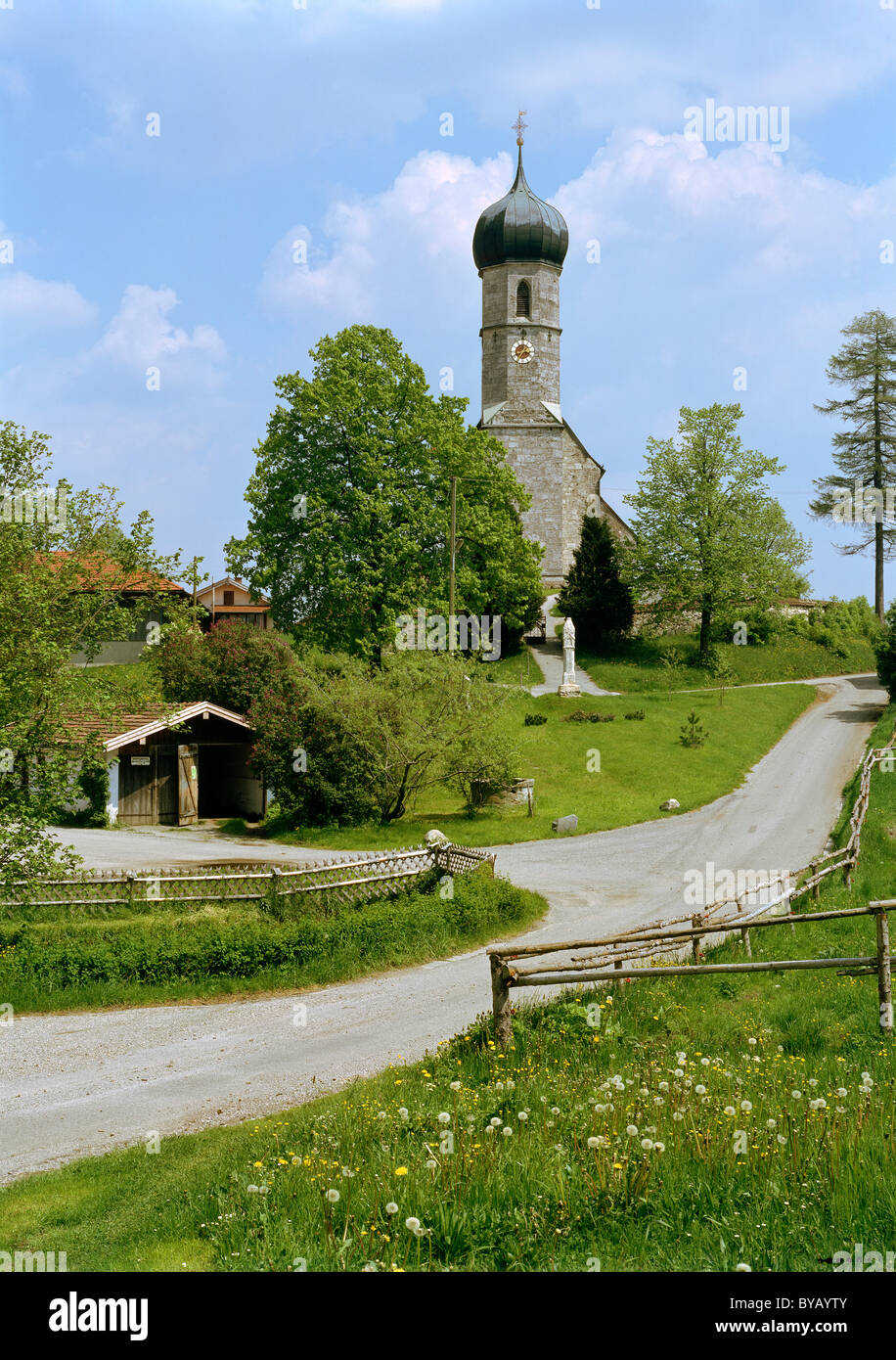 St. Magdalena Chapel of Ease, Lochen, Dietramszell, Upper Bavaria, Bavaria, Germany, Europe Stock Photo