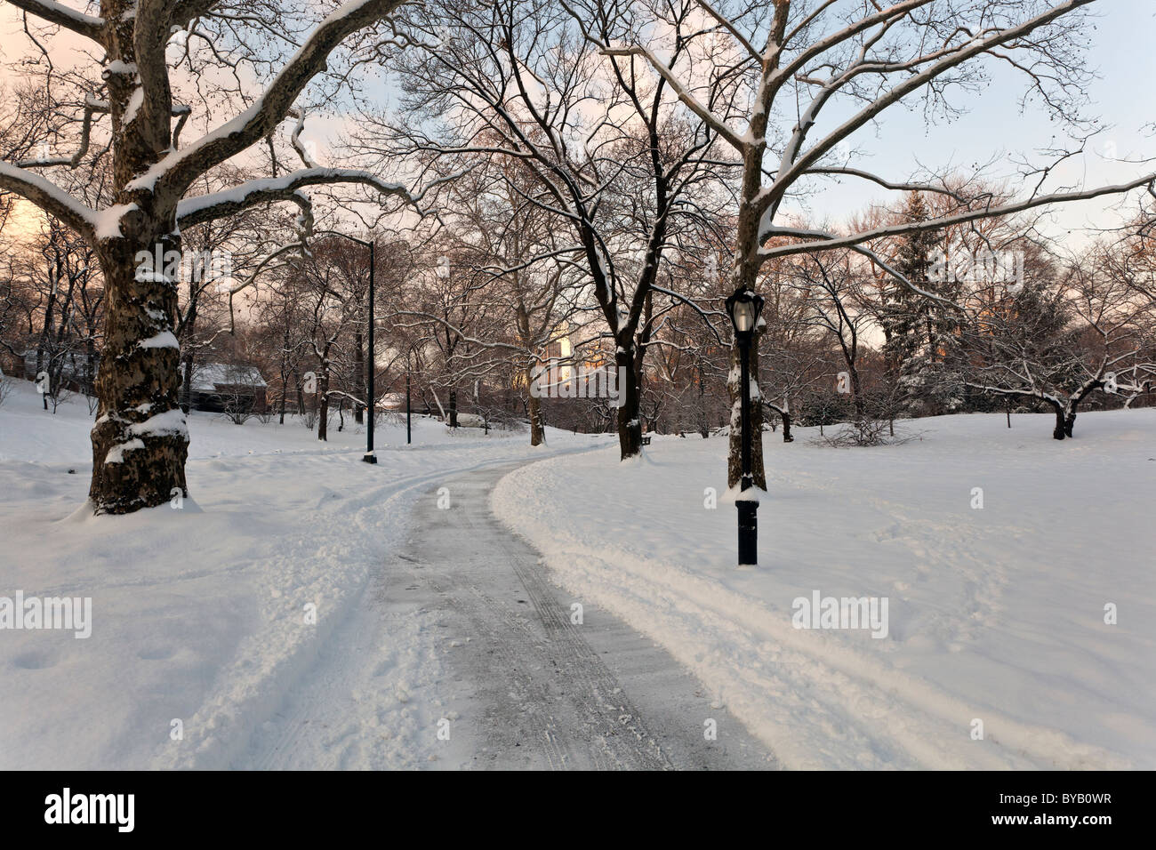 Central Park in New York City after large snow storm Stock Photo - Alamy