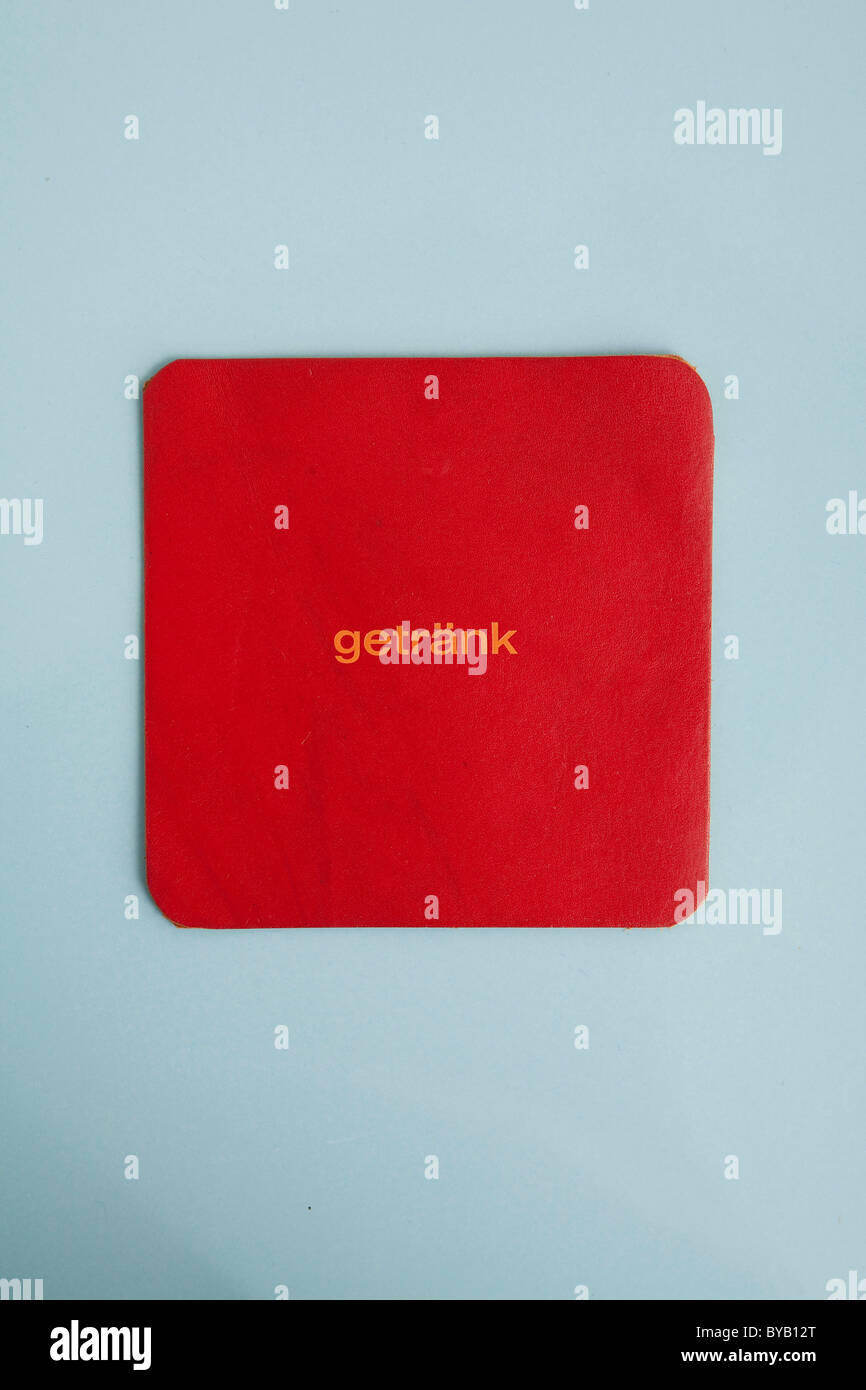 Drink coaster labeled getraenk, German for drink Stock Photo