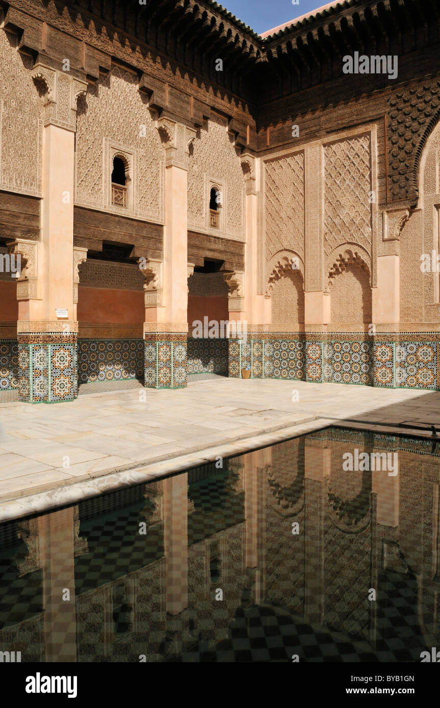 Historic Medersa Ben Youssef in Marrakesh Medina, Unesco World Heritage Site, Morocco, North Africa Stock Photo