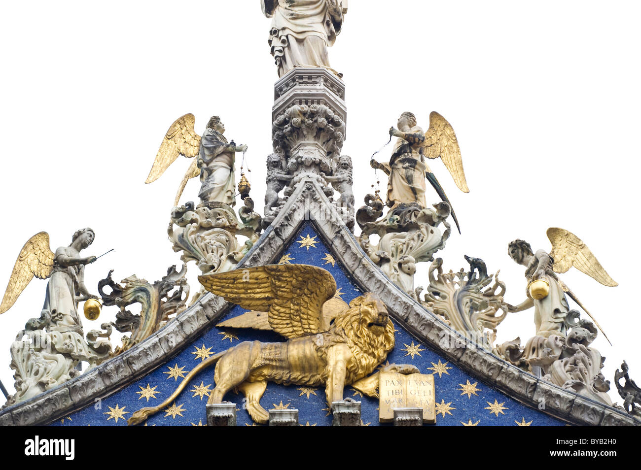 Gable of the cathedral, St Mark's Cathedral, Piazza San Marco square, Venice, Italy, Europe Stock Photo