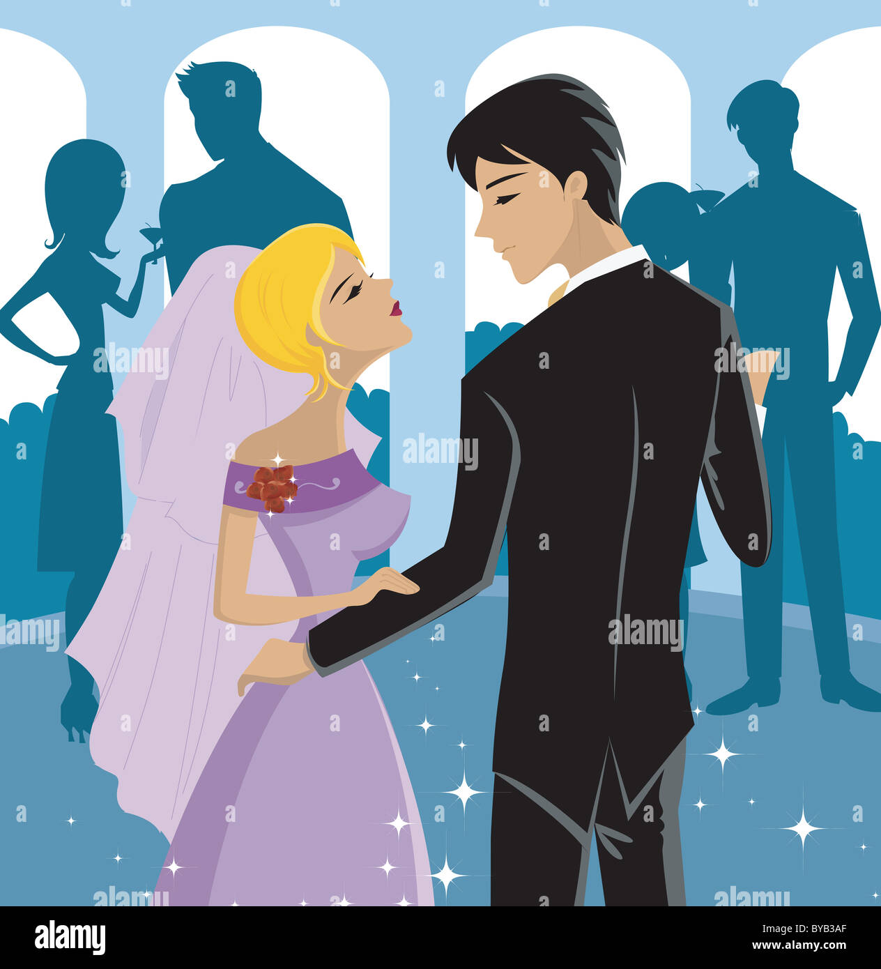 A bride and groom dancing at their wedding Stock Photo - Alamy