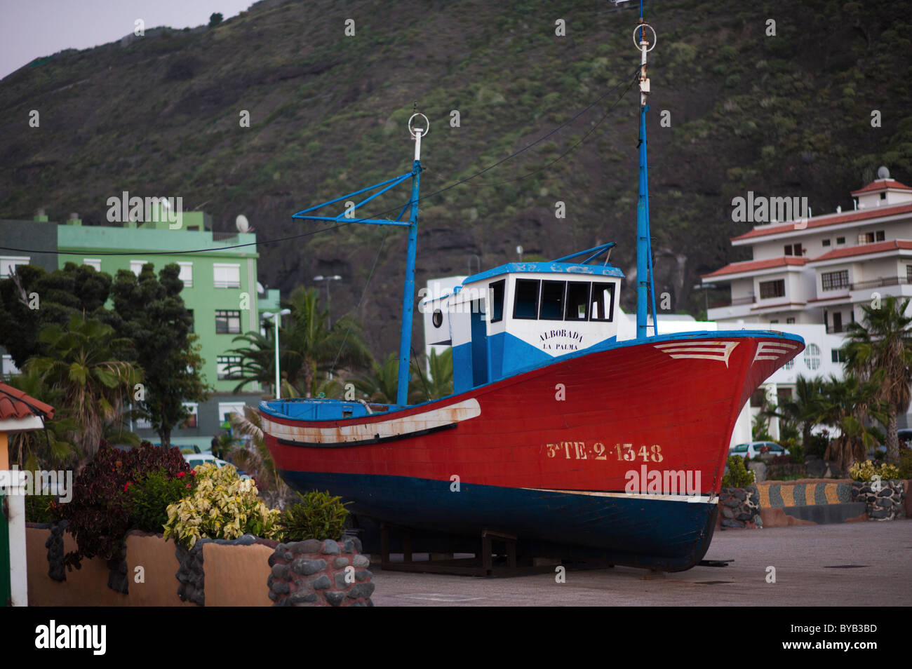 small fishing boat in Tazacorte La Palma the canary islands spain Stock Photo