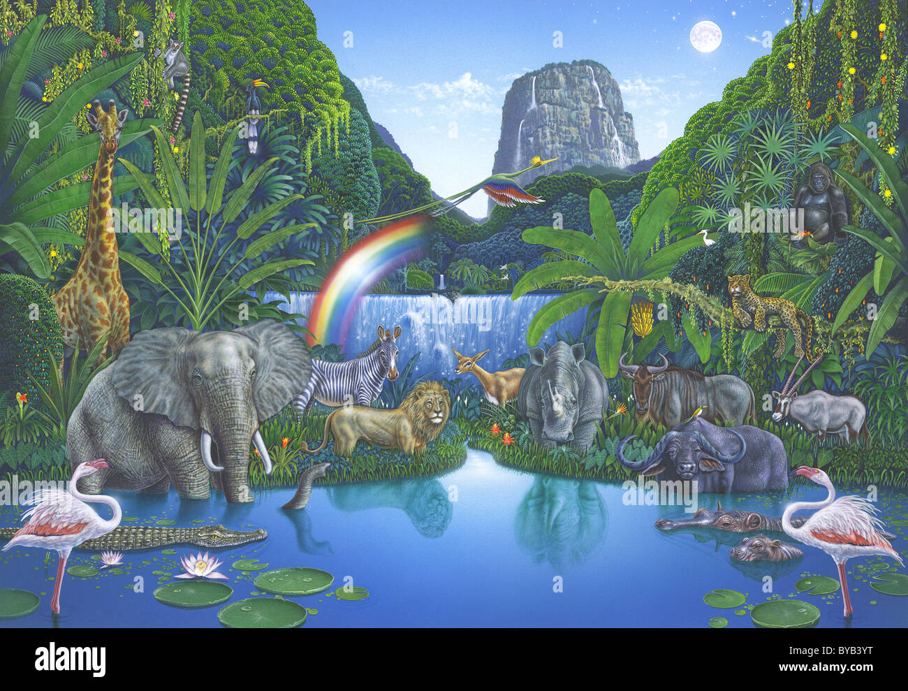 Jungle scene painting hi-res stock photography and images - Alamy