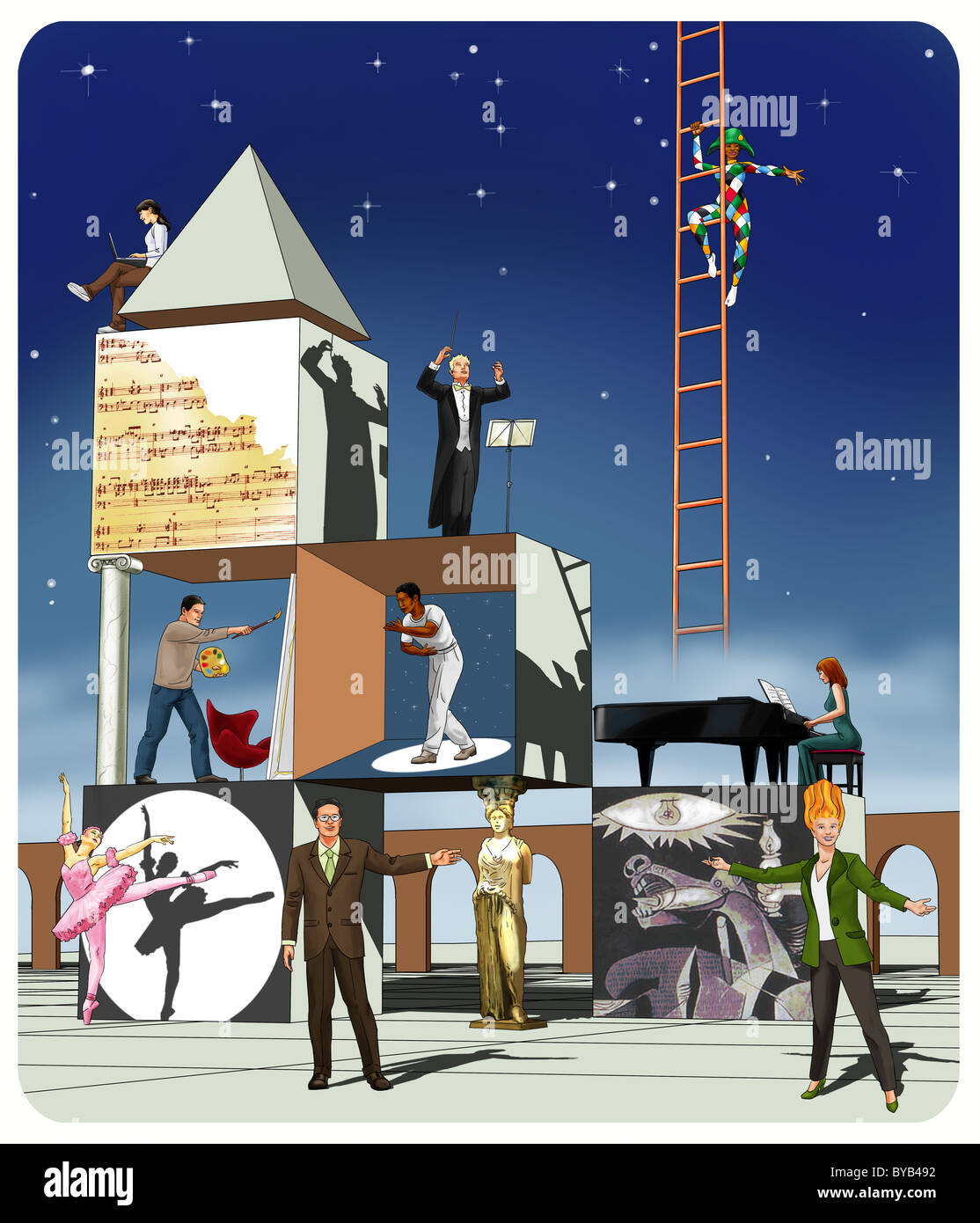 The building blocks of the arts Stock Photo Alamy