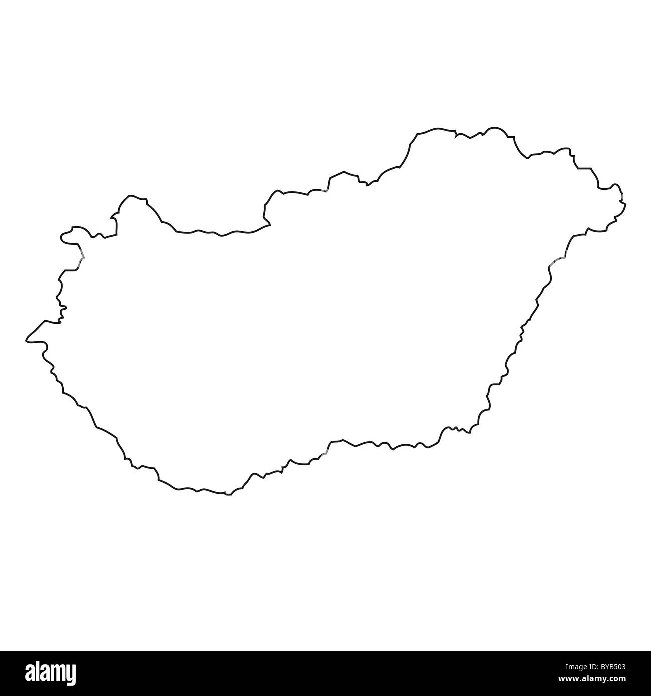 Blank Map Of Hungary Outline, Map Of Hungary Stock Photo - Alamy