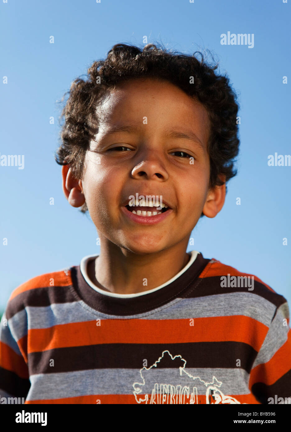 Boy with dark-coloured skin, portrait Stock Photo