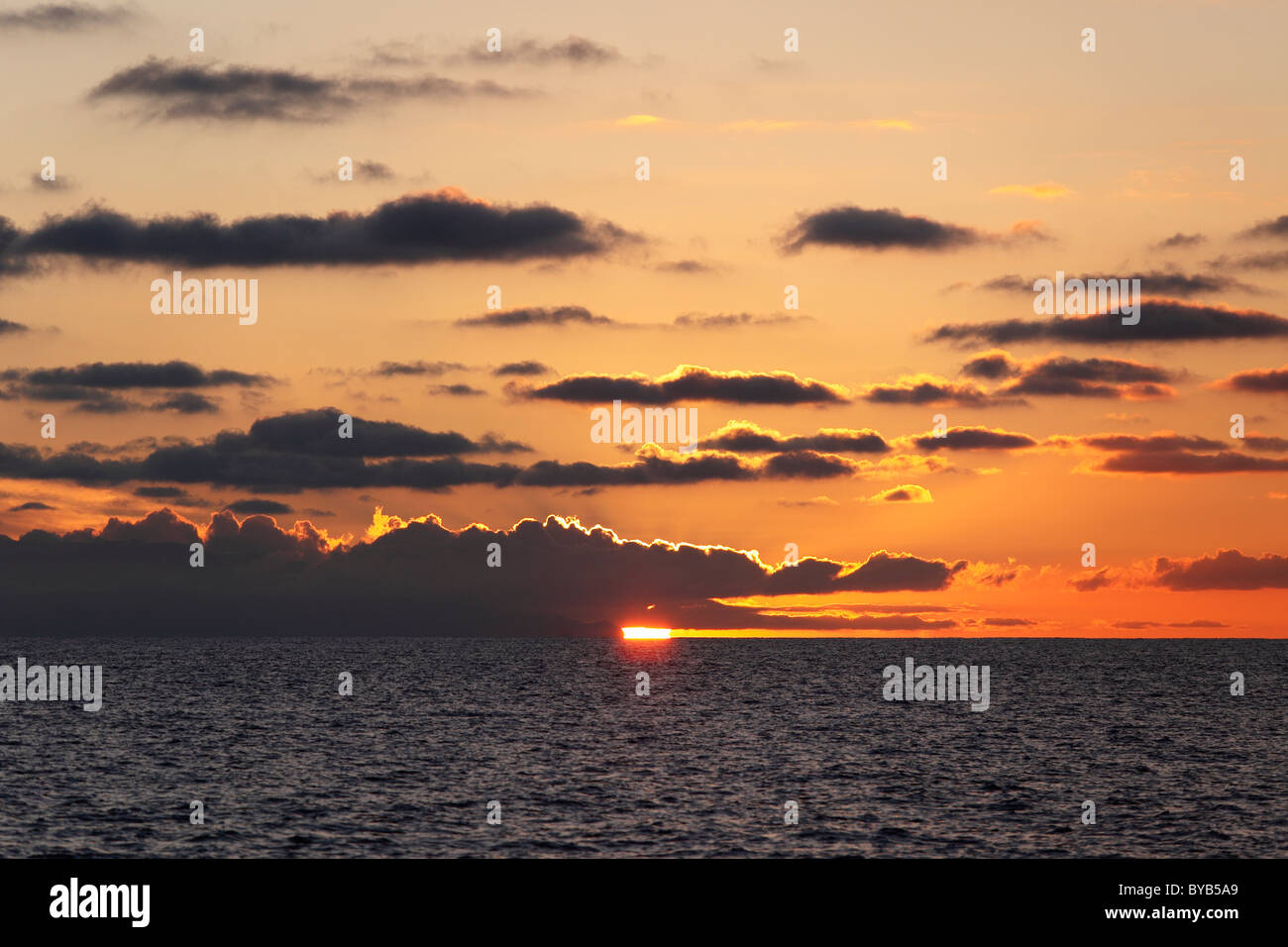 Sunset over the sea, La Gomera, Canary Islands, Spain, Europe Stock Photo