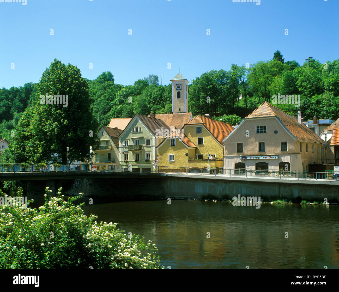 Hals above the river Ilz, Passau, Lower Bavaria, Germany, Europe Stock Photo
