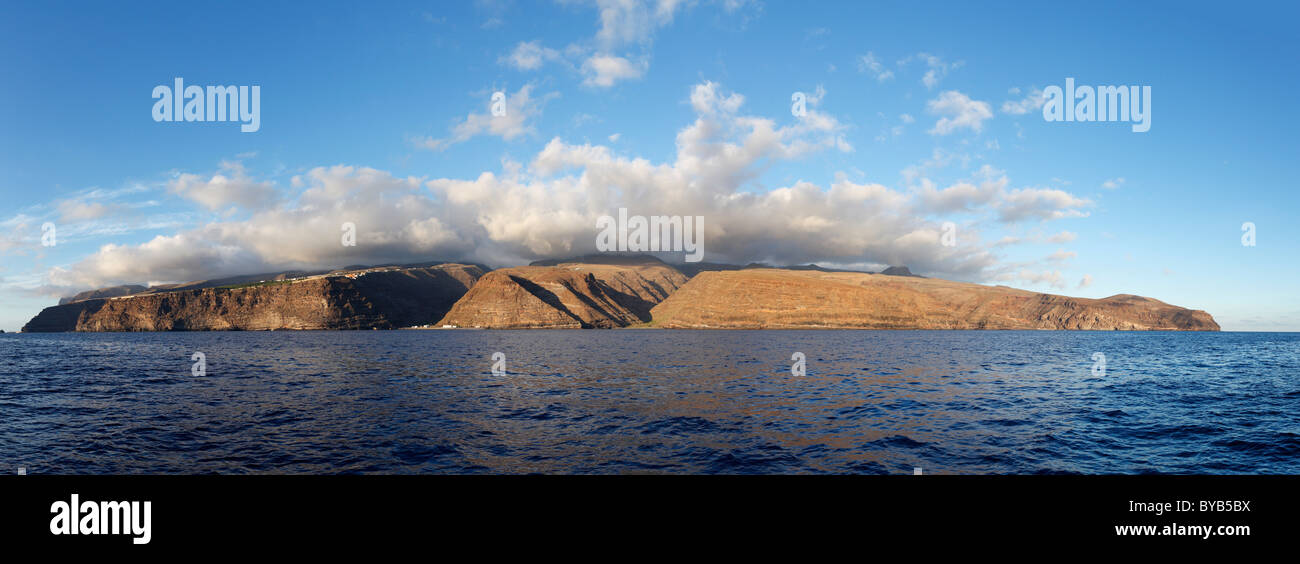 View from the southwest on La Gomera, La Dama on the left, Canary Islands, Spain, Europe Stock Photo