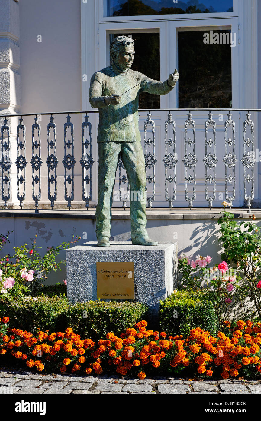 Memorial for Herbert von Karajan in front of his birthplace, Salzburg, Austria, Europe Stock Photo