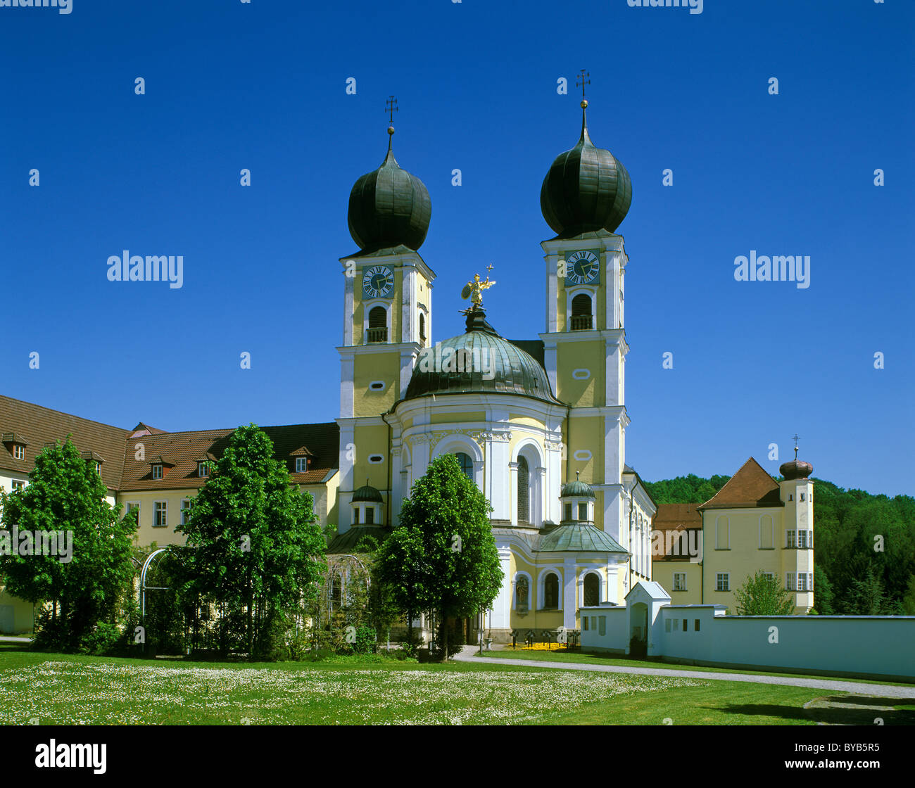 Monastery church S.t Michael, Benediktinerabtei Metten Benedictine abbey, Lower Bavaria, Germany, Europe Stock Photo