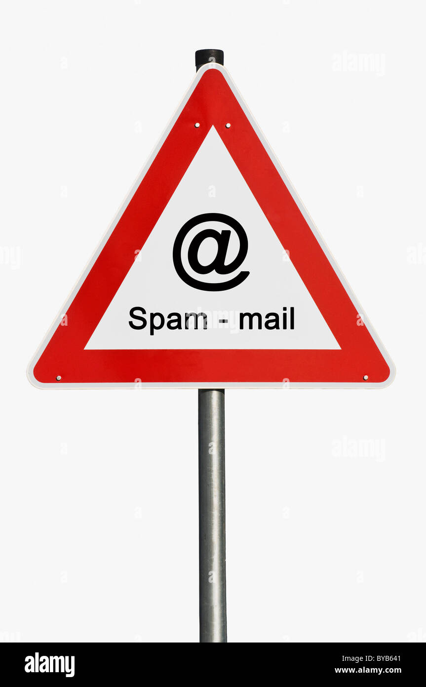 Danger sign, warning sign, symbolic image ofr spam mail Stock Photo
