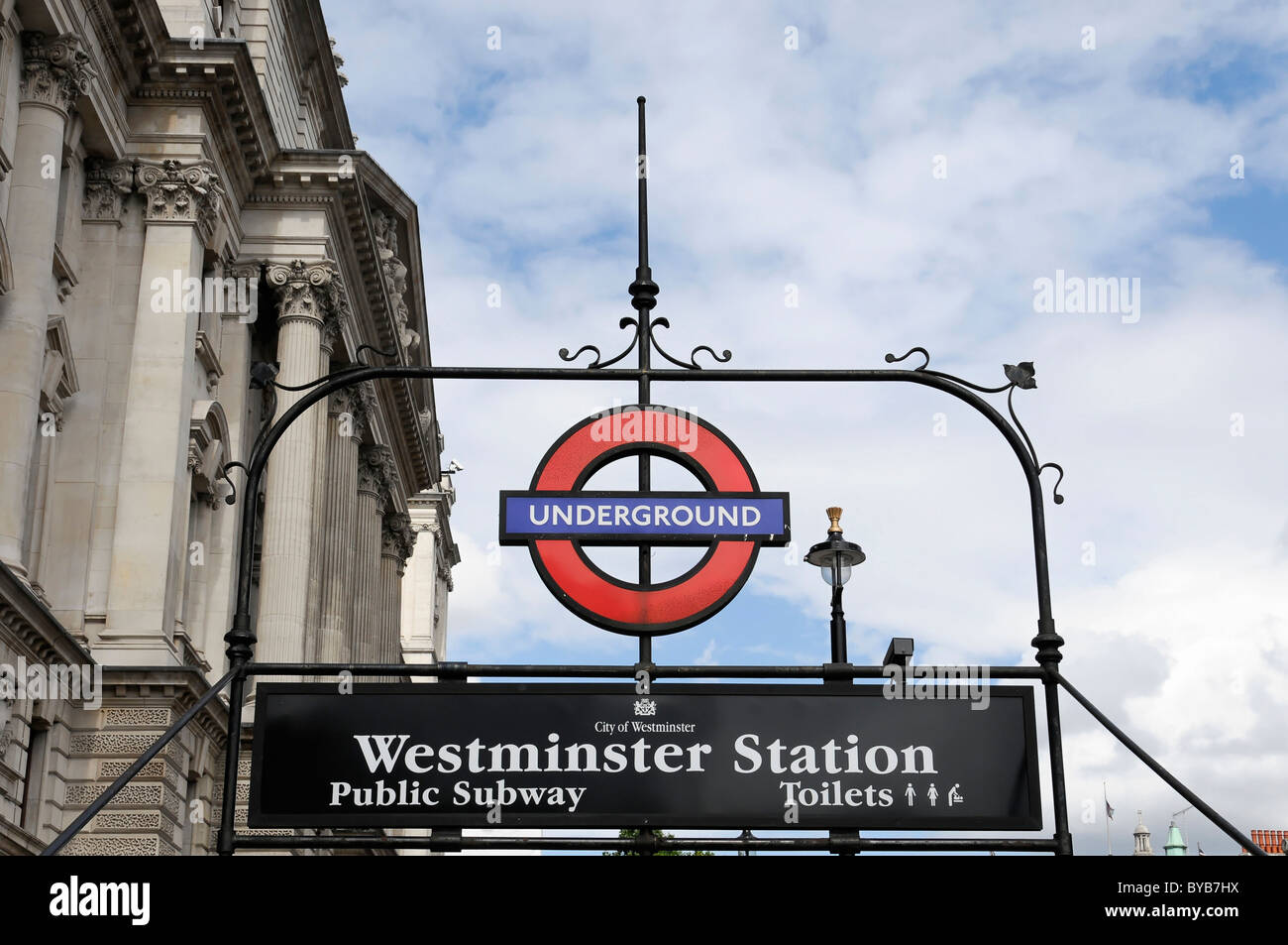 Entrance, Westminster Station, London, England, United Kingdom, Europe Stock Photo