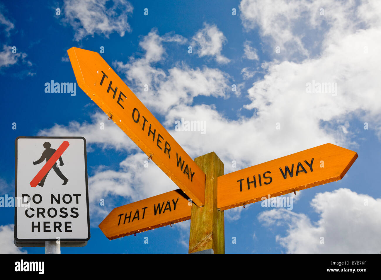 Humourous directions sign hi-res stock photography and images - Alamy