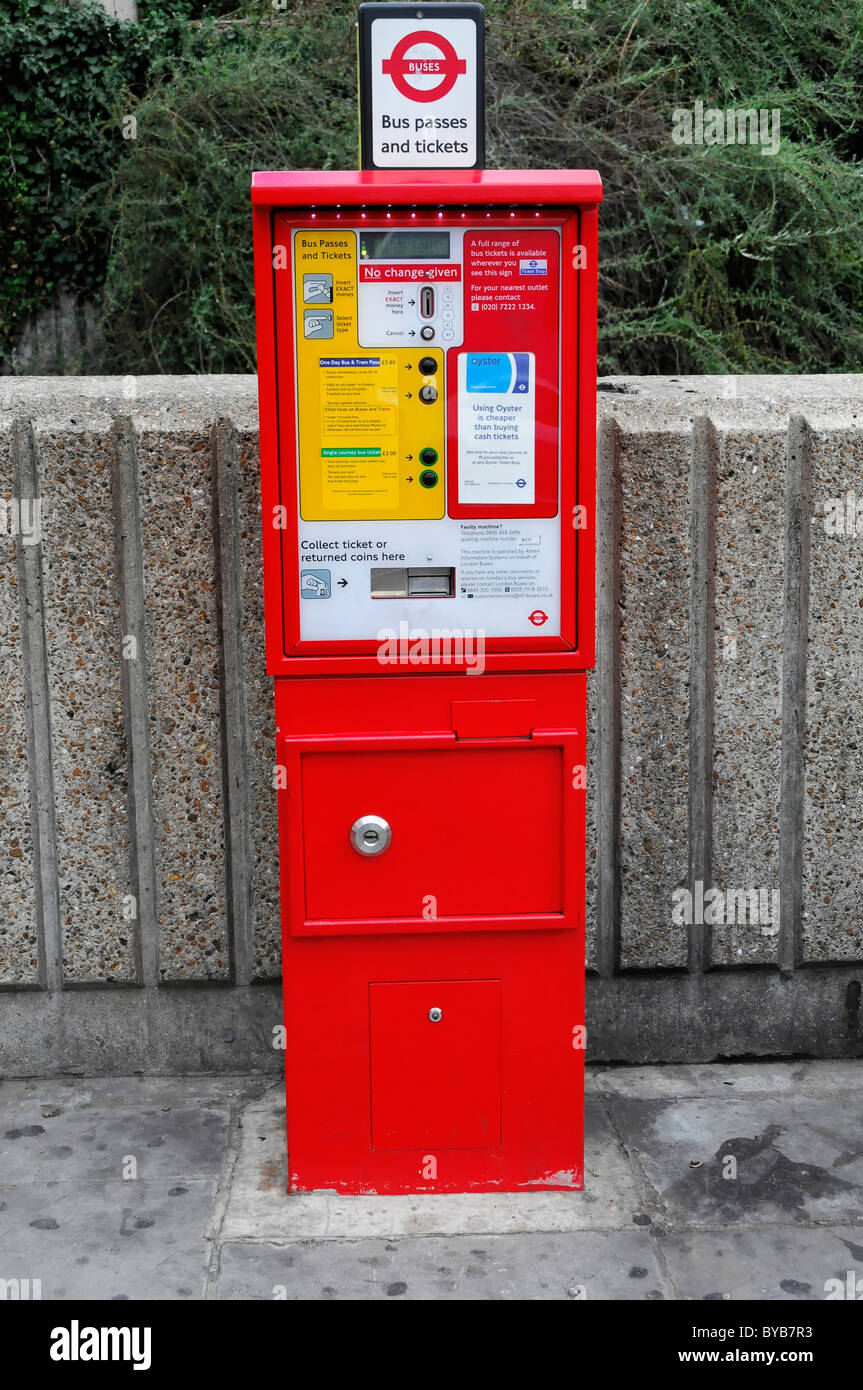 Bus passes and tickets, ticket machine, London, England, United Kingdom, Europe Stock Photo