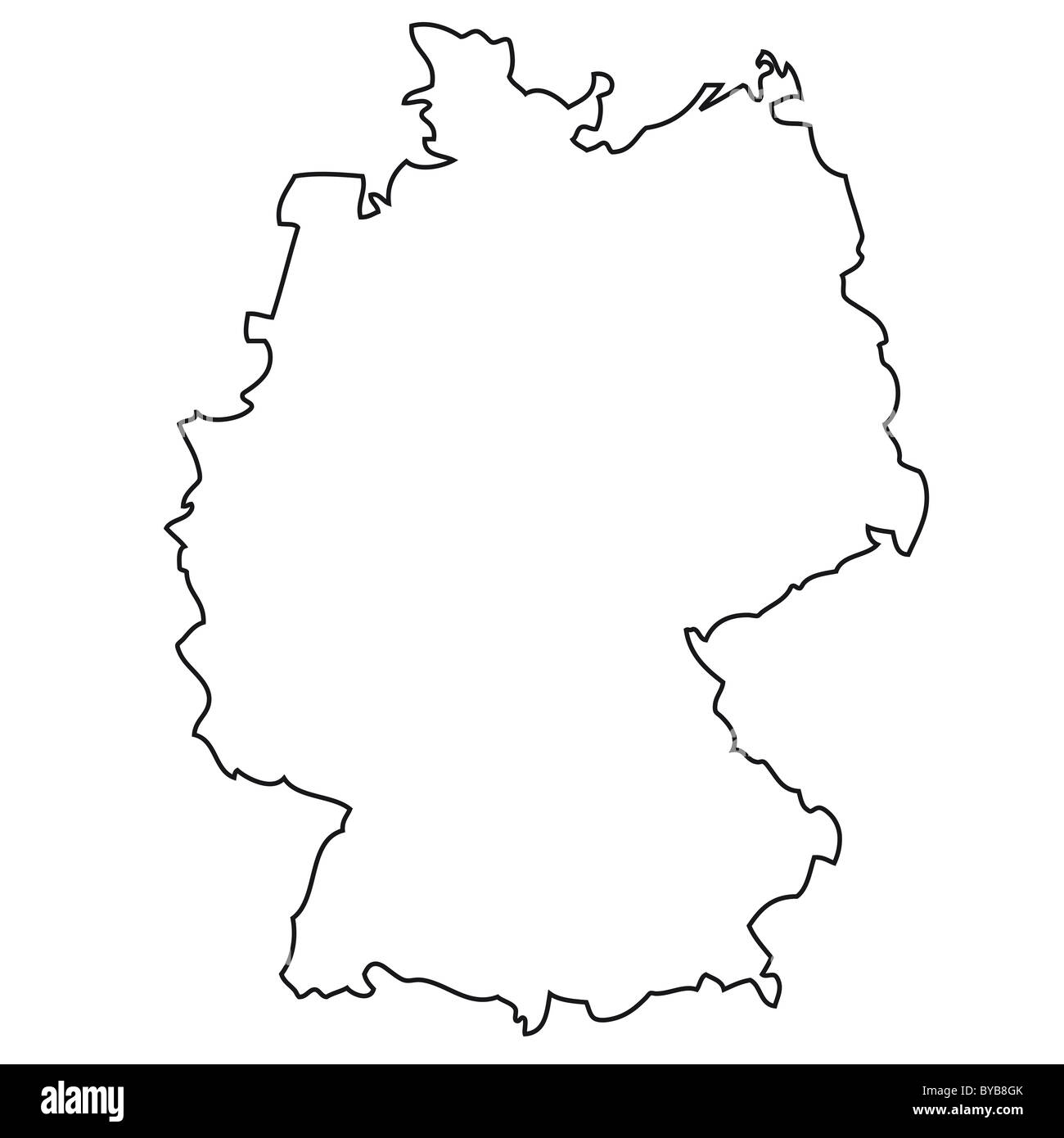 Outline, map of Germany Stock Photo