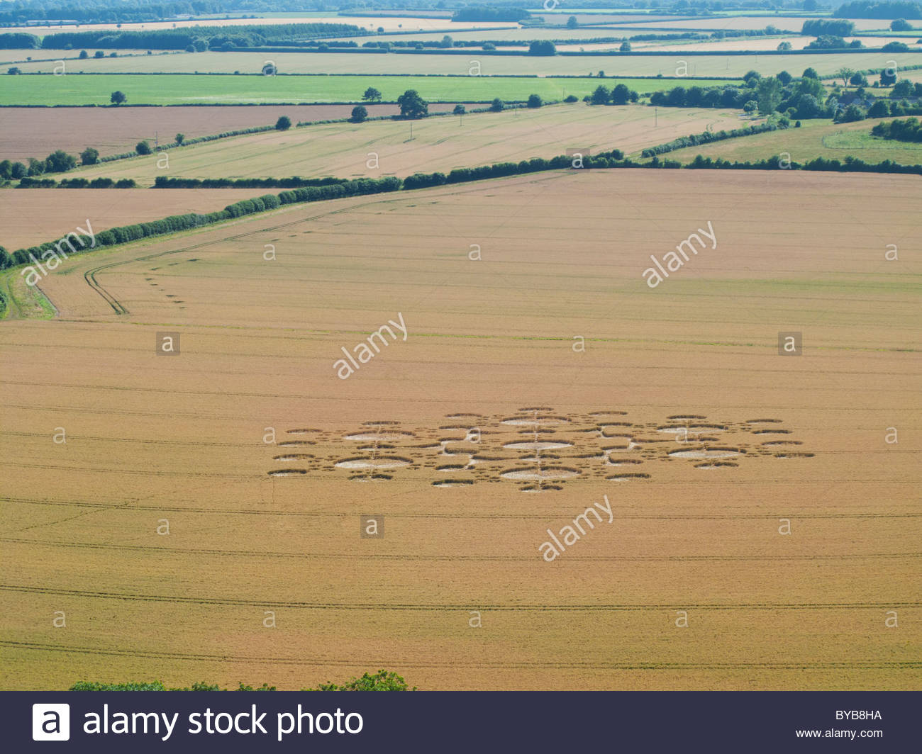 Crop Circles In Farm Field Stock Photos & Crop Circles In Farm Field