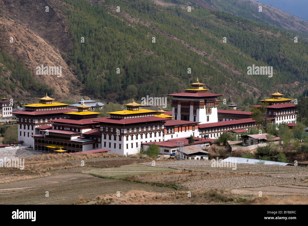 Kings Palace, dzong in Thimpu, Bhutan, Asia Stock Photo