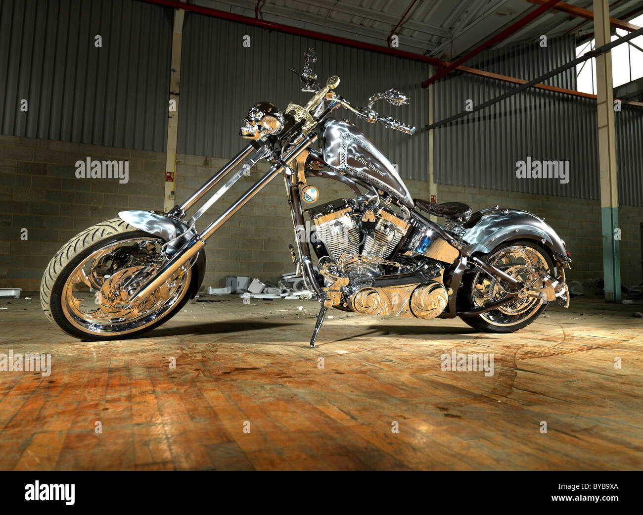 S&S Customised Chopper Celtic Warrior Stock Photo