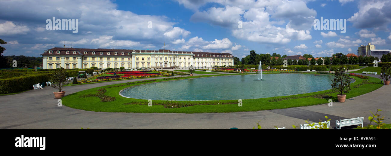 Schloss Ludwigsburg Palace, South Garden, New Corps de Logis, Ludwigsburg, Baden-Wurttemberg, Germany, Europe Stock Photo