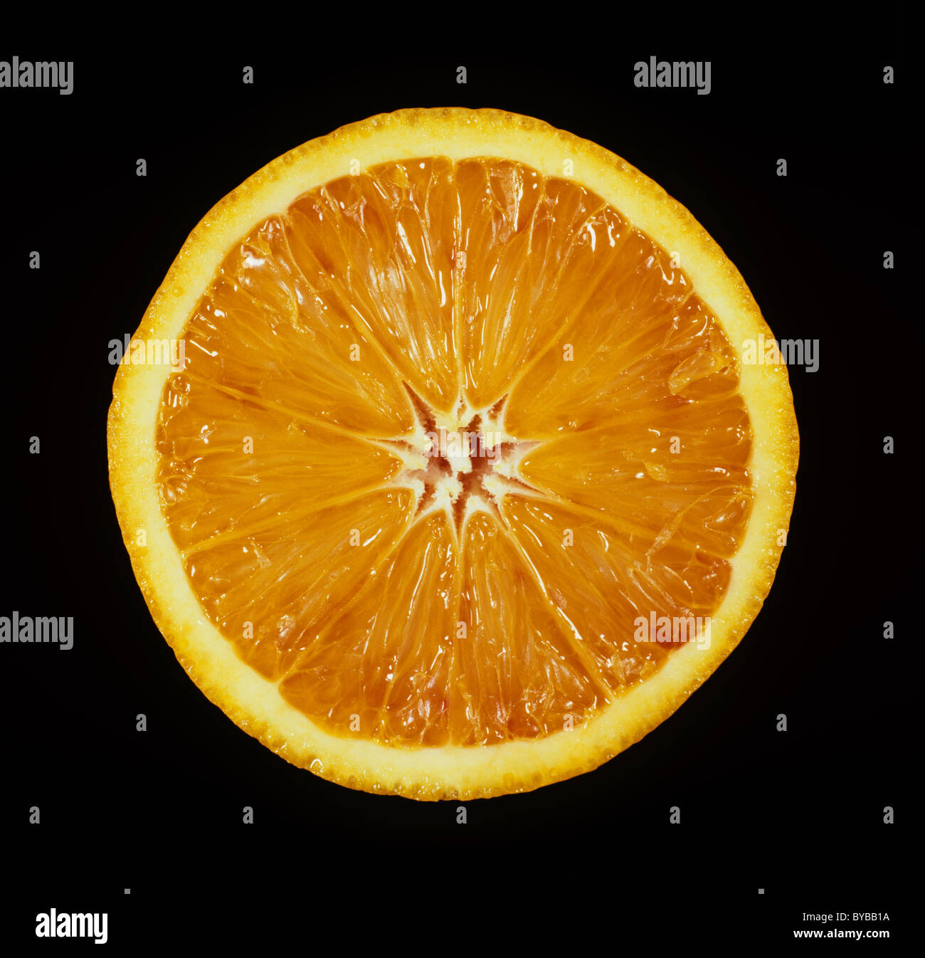 Cut section of an orange fruit variety Maltaise Stock Photo