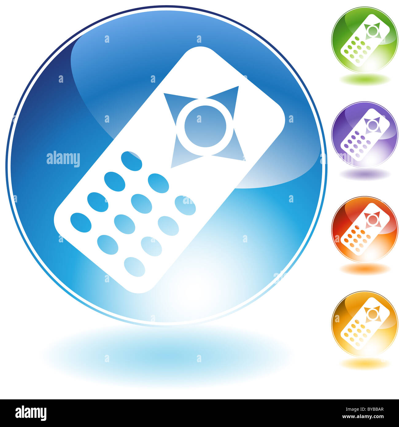 3D remote control icon in multiple colors Stock Photo - Alamy