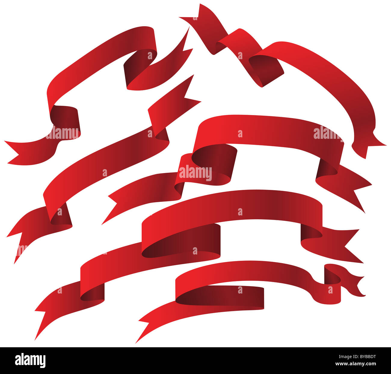 Red ribbons flowing hi-res stock photography and images - Alamy