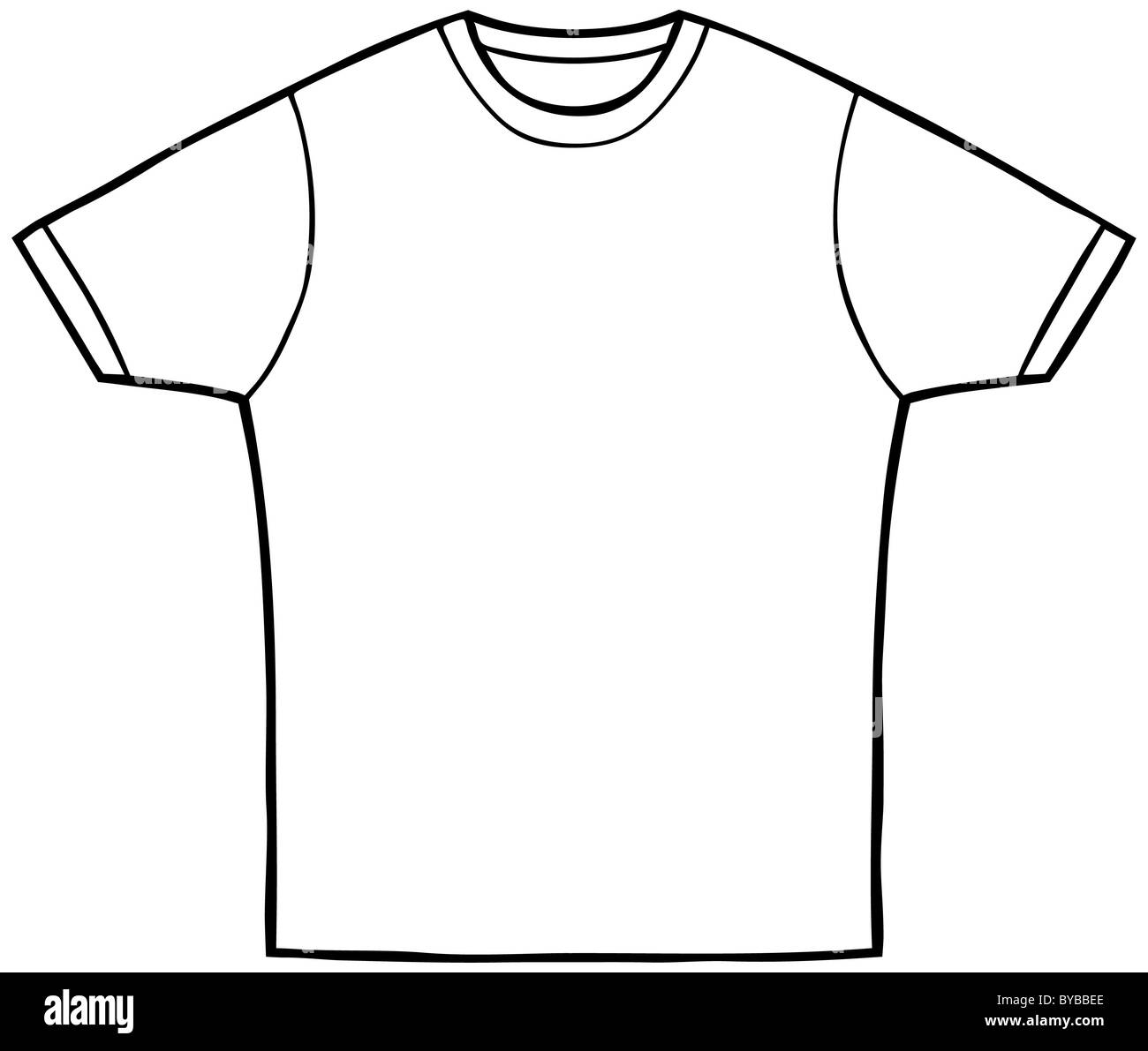 Clothing line art - t-shirt - black and white Stock Photo - Alamy