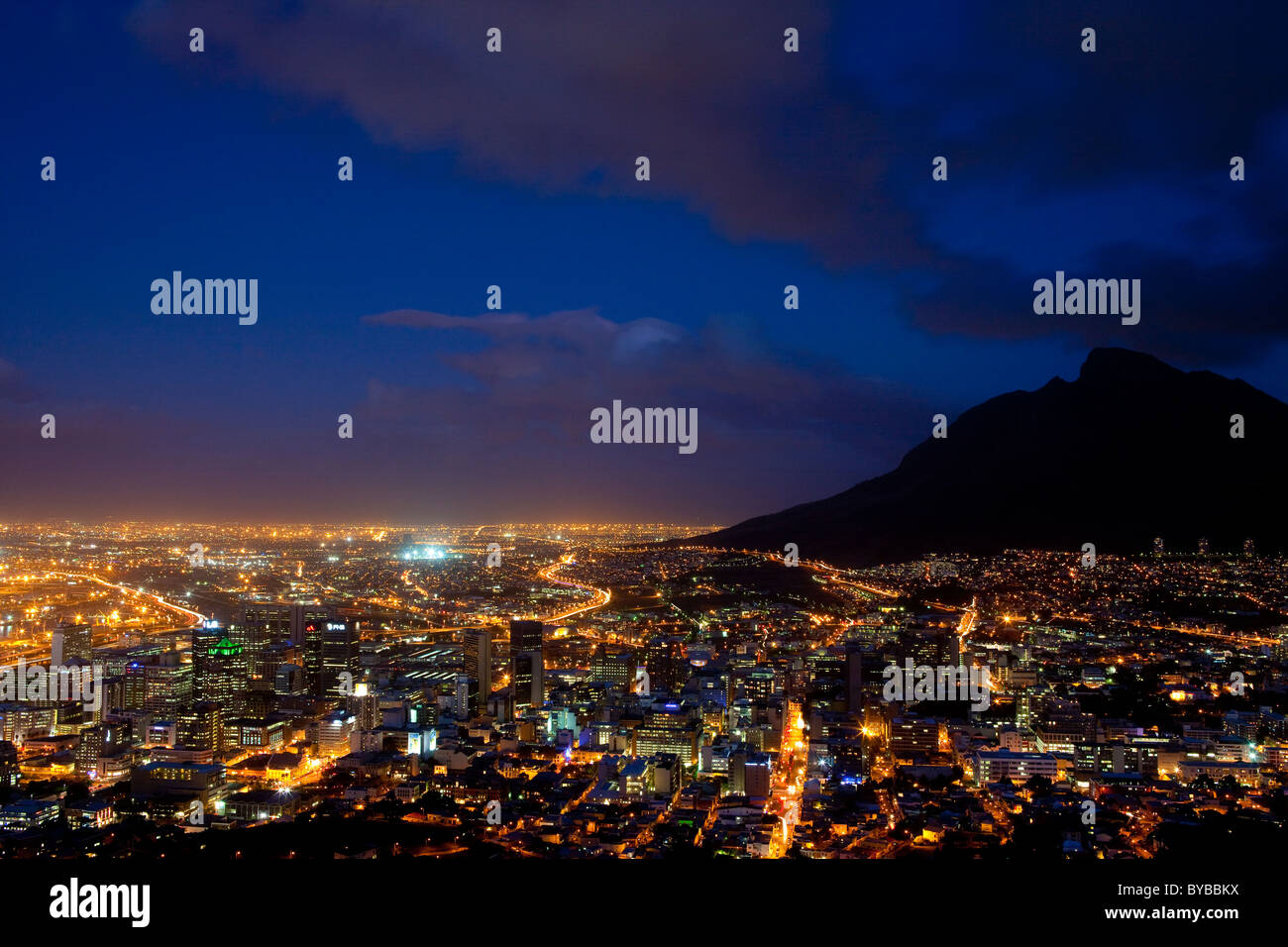 Cape Town at night, South Africa Stock Photo - Alamy