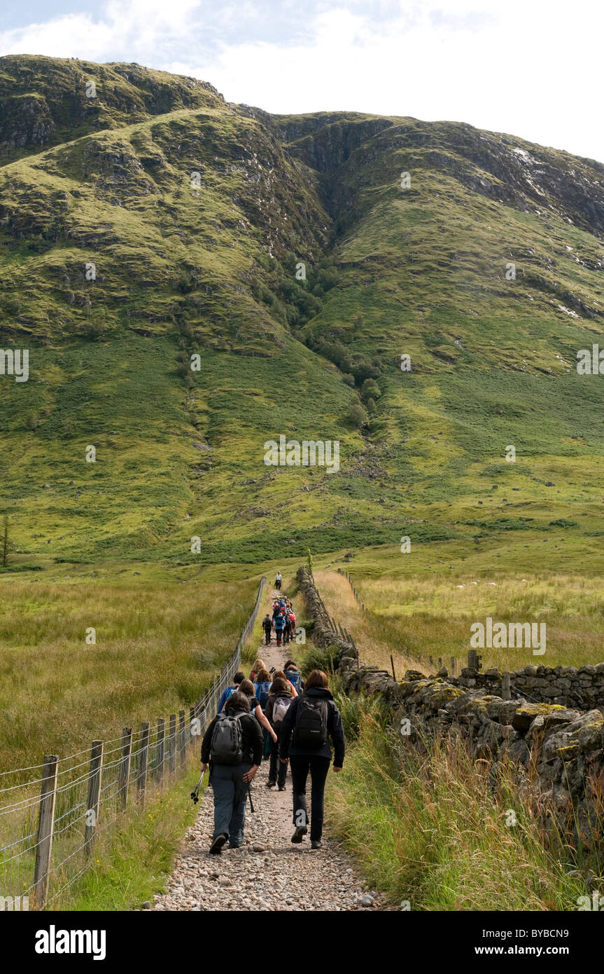 Group of people walking on Ben Nevis, Scottish Highlands, Scotland, UK Stock Photo
