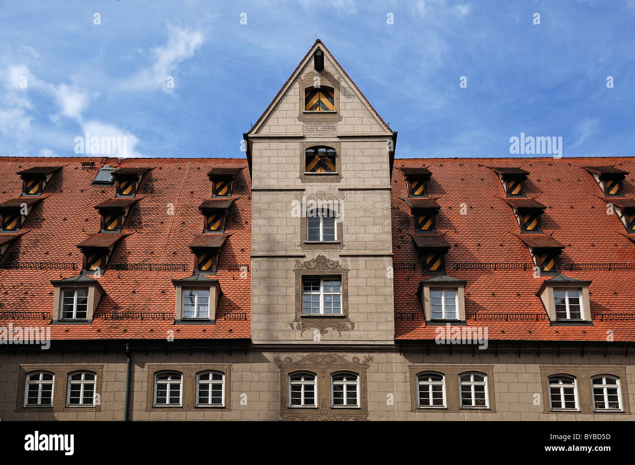 The so-called Neue Bau building, 1585 - 1593, now Police Headquarters, Muensterplatz 47, Ulm, Baden-Wuerttemberg Stock Photo