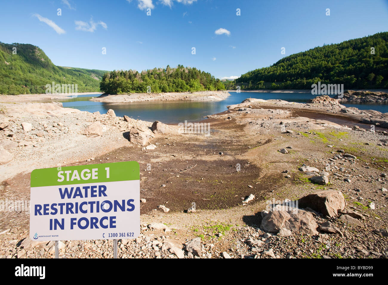 Thirlmere reservoir in the Lake District UK, with a hosepipe ban in