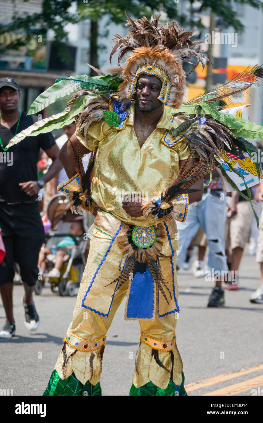 Launched by a large Caribbean-style parade, the DC Caribbean Carnival is held annually in Washington, DC. Stock Photo