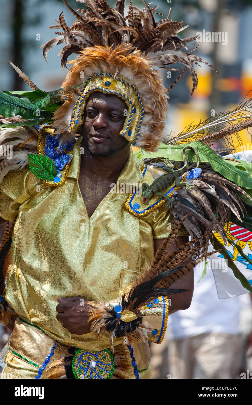 Launched by a large Caribbean-style parade, the DC Caribbean Carnival is held annually in Washington, DC. Stock Photo