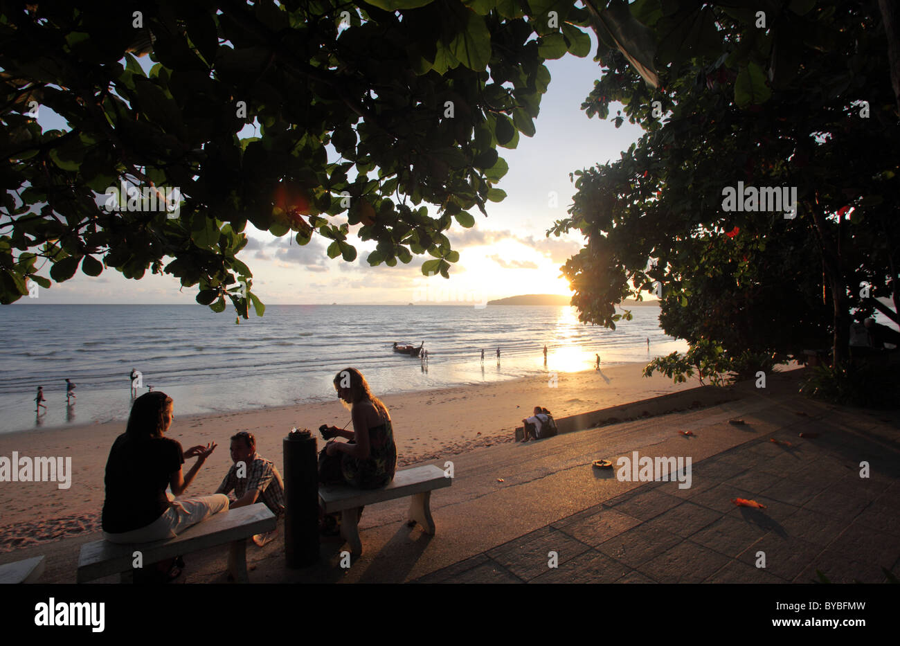 Sunset at Ao Nang Beach. Krabi, Thailand, Southeast Asia, Asia Stock Photo