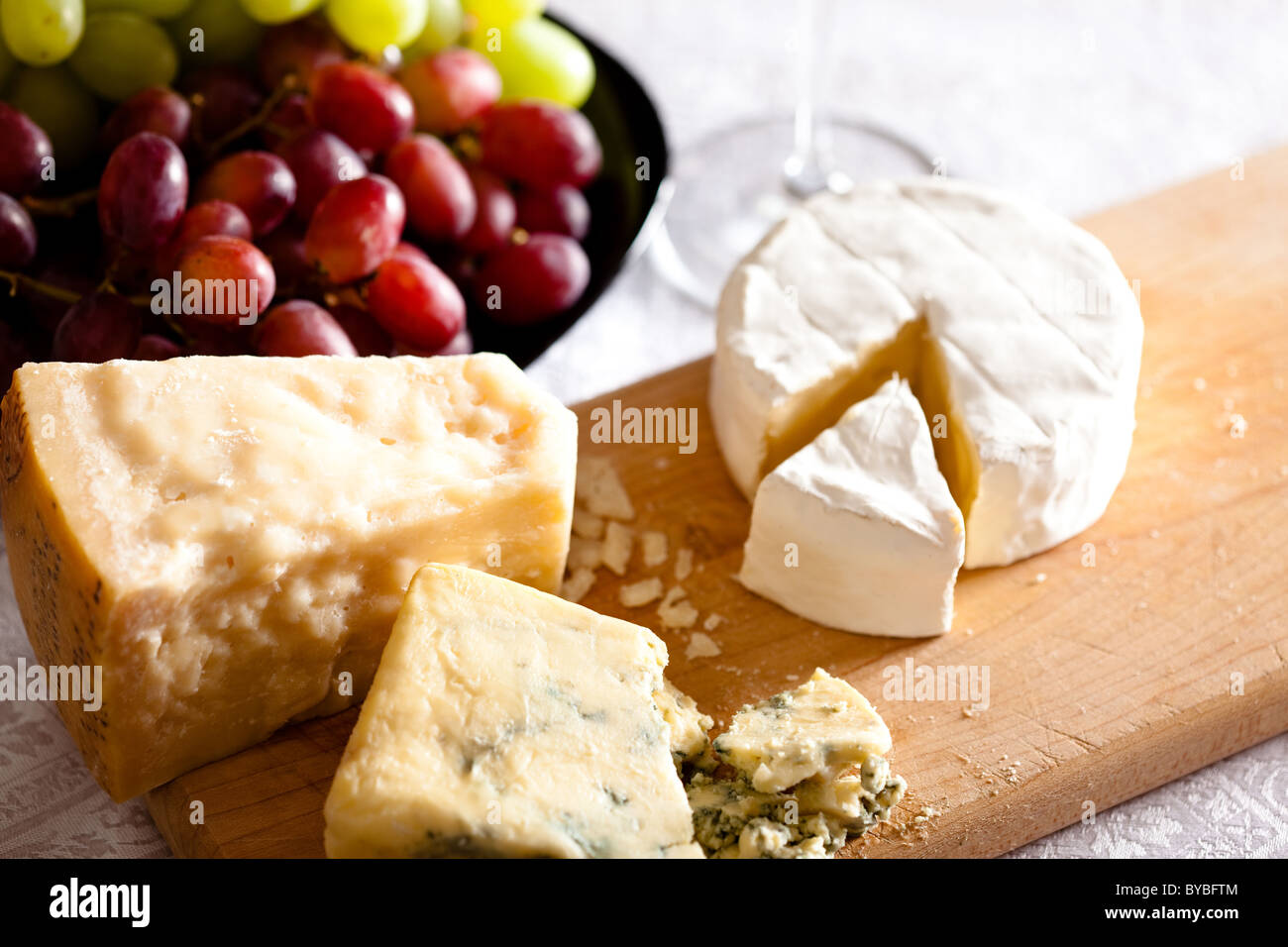 Cheese and grapes Stock Photo Alamy