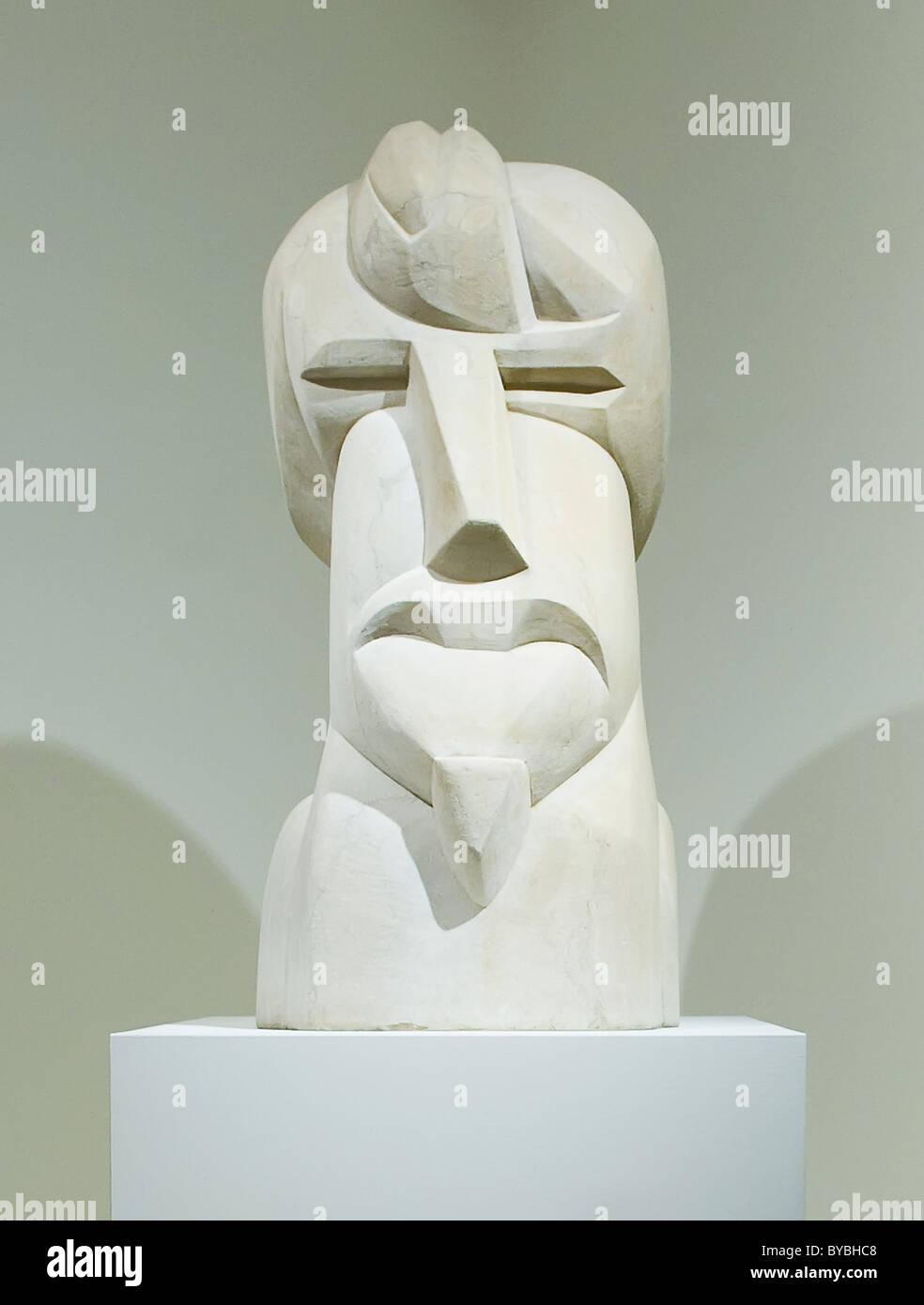 Hieratic Head of Ezra Pound  by Henri Gaudier-Brzeska at the Peggy Guggenheim Collection Venice Italy Stock Photo