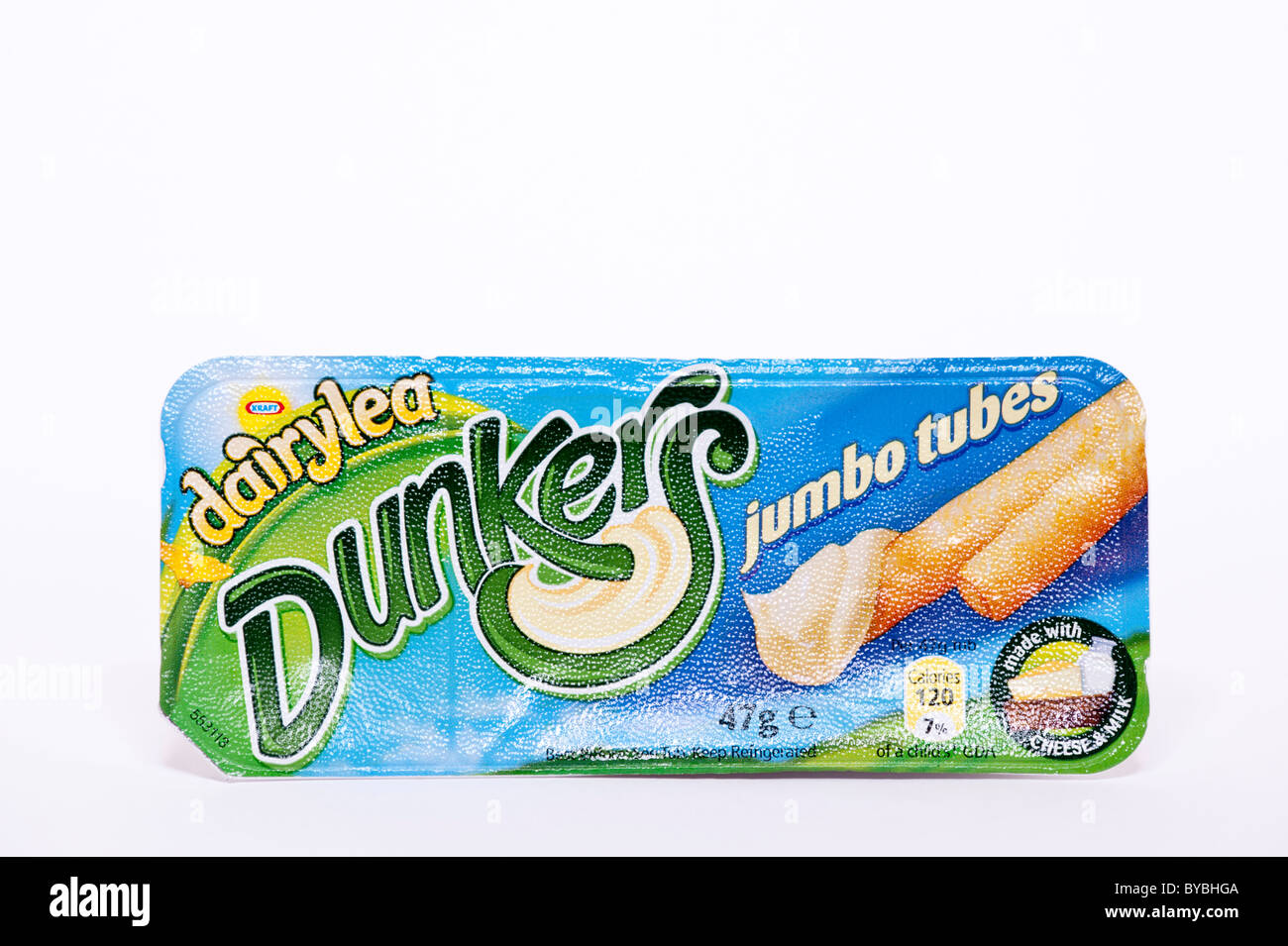 A packet of Kraft Dairylea dunkers on a white background Stock Photo